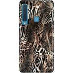 Samsung Galaxy A9 2018 Kılıf Desenli Baskılı Tpu Rubber Kapak Leopar Sanat - 001-Renkli