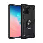 Samsung Galaxy A91 / S10 Lite Kılıf Sofya Yüzüklü Silikon Kapak - Siyah-(5796)