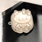 Samsung Galaxy Buds 2 Kılıf Hello Kitty Figürlü Silikon - Şeffaf - Gri