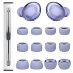 Samsung Galaxy Buds Pro Kulaklıklar için 6 Çift Yedek Silikon Kulaklık Uçları, S/M/L 3 Boyutlu Kauçuk Esnek Kulak Uçları Tomurcukları Kanat Uçları Samsung Galaxy Buds Pro ile Uyumlu Kılıf (Menekşe)