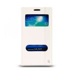Samsung Galaxy E7 (E700) Gizli Miknatisli Pencereli Magnum Kilif Beyaz