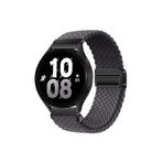 Samsung Galaxy Gear S3 Frontier Uyumlu Flexi Hasır Magnet Kordon 22 mm(Güçlü Mıknatıs) Koyu Gri