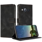Samsung Galaxy J3 2016/J310 için Mo-Beauty Telefon Kılıfı, PU Deri Cüzdan Çevirmeli Kılıf Manyetik Stand Fonksiyon Kartı Yuvası Koruyucu Kılıf Samsung J3 2016/ J310 - Siyah