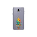 Samsung Galaxy J4 ile uyumlu Splash ahtapot Tasarımlı Slimfit şeffaf silikon kılıf