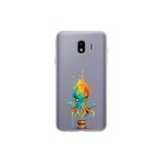 Samsung Galaxy J4 ile uyumlu Splash ahtapot Tasarımlı Slimfit şeffaf silikon kılıf