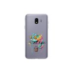 Samsung Galaxy J4 ile Uyumlu Splash Bukalemun Tasarımlı Slimfit Şeffaf Silikon Kılıf
