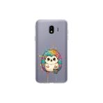Samsung Galaxy J4 ile Uyumlu Splash Kirpi Tasarımlı Slimfit Şeffaf Silikon Kılıf
