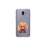 Samsung Galaxy J4 ile Uyumlu Splash Tilki Tasarımlı Slimfit Şeffaf Silikon Kılıf