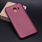 Samsung Galaxy J4 Kılıf Soft ve Pürüzsüz Yüzey Ipeksi Silikon Kapak Hopy - Mürdüm