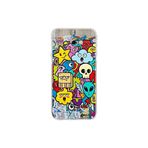 Samsung Galaxy J4+ Plus ile Uyumlu Grafiti Doodle Tasarımlı Şeffaf Silikon Kılıf