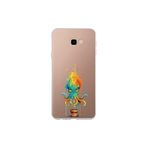 Samsung Galaxy J4+ Plus ile uyumlu Splash ahtapot Tasarımlı Slimfit şeffaf silikon kılıf