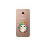 Samsung Galaxy J4+ Plus ile Uyumlu Splash Kirpi Tasarımlı Şeffaf Silikon Kılıf