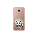 Samsung Galaxy J4+ Plus ile Uyumlu Splash Panda Tasarımlı Slimfit Şeffaf Silikon Kılıf