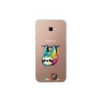 Samsung Galaxy J4+ Plus ile Uyumlu Splash Tembel Hayvan Tasarımlı Şeffaf Silikon Kılıf