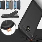 Samsung Galaxy J5 Pro Kilif Karbon Fiber Silikon Kapak + Cam