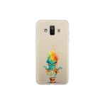 Samsung Galaxy J7 Duo ile uyumlu Splash ahtapot Tasarımlı Slimfit şeffaf silikon kılıf