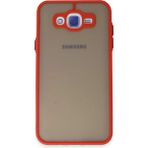 Samsung Galaxy J7 Kılıf Montreal Silikon Kapak - Kırmızı - 1 - Renkli