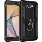 Samsung Galaxy J7 Kılıf Sofya Yüzüklü Silikon Kapak - Siyah - 1 - Renkli