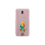 Samsung Galaxy J7 Pro ile uyumlu Splash ahtapot tasarımlı şeffaf silikon kılıf