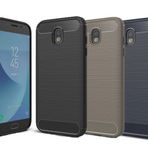 Samsung Galaxy J7 Pro Kilif Karbon Fiber Silikon Kapak + Cam