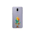 Samsung Galaxy J8 ile uyumlu Splash ahtapot Tasarımlı Slimfit şeffaf silikon kılıf