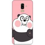 Samsung Galaxy J8 Sevimli Panda Desenli Silikon Kılıf