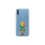 Samsung Galaxy M11 ile uyumlu Splash ahtapot tasarımlı şeffaf silikon kılıf