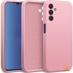 Samsung Galaxy M14 5g Kılıf Kamera Korumalı Lansman Kadife Iç Yüzeyli (Şık Tasarım) Silikon Kapak - Pembe