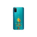 Samsung Galaxy M21 ile uyumlu Splash ahtapot Tasarımlı Slimfit şeffaf silikon kılıf