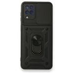 Samsung Galaxy M22 Kılıf Pars Lens Yüzüklü Silikon Kılıf