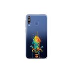 Samsung Galaxy M30 ile uyumlu Splash ahtapot Tasarımlı Slimfit şeffaf silikon kılıf