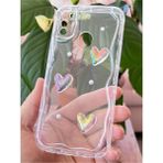 Samsung Galaxy M30S-M21 Kılıf 3D Kalpli Inci Tasarımlı Desenli Kamera Korumalı Şeffaf Silikon Kapak - Galaxy M30S/M21 - Cici Mina