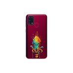 Samsung Galaxy M31 ile uyumlu Splash ahtapot Tasarımlı Slimfit şeffaf silikon kılıf