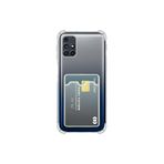 Samsung Galaxy M31S ile Uyumlu Kapak Kamera Korumalı Kartlıklı Darbe Emici Şeffaf Silikon Kılıf