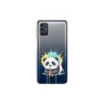 Samsung Galaxy M31s ile Uyumlu Splash Panda Tasarımlı Şeffaf Silikon Kılıf