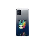 Samsung Galaxy M31s ile Uyumlu Splash Tembel Hayvan Tasarımlı Slimfit Şeffaf Silikon Kılıf