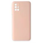 Samsung Galaxy M31s Kılıf Nano İçi Kadife Silikon - Pudra-(5796)