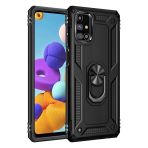 Samsung Galaxy M31s Kılıf Sofya Yüzüklü Silikon Kapak - Siyah-(5796)