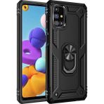 Samsung Galaxy M31S Kılıf Sofya Yüzüklü Silikon Kapak - Siyah - Renkli