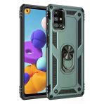 Samsung Galaxy M31s Kılıf Sofya Yüzüklü Silikon Kapak - Yeşil-(5796)