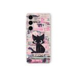 Samsung Galaxy M34 5G ile Uyumlu Black Cat Tasarım Baskılı Şeffaf Kılıf