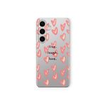 Samsung Galaxy M34 5G ile Uyumlu Live Laugh Love Tasarım Baskılı Şeffaf Kılıf