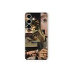 Samsung Galaxy M34 5G ile Uyumlu Sanatsal Kolaj Tasarım Baskılı Şeffaf Kılıf 5