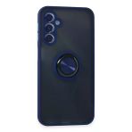 Samsung Galaxy M34 5G Kılıf Montreal Yüzüklü Silikon Kapak - Lacivert-(5796)