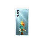 Samsung Galaxy M35 ile uyumlu Splash ahtapot tasarımlı şeffaf silikon kılıf