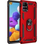 Samsung Galaxy M51 Kılıf Sofya Yüzüklü Silikon Kapak - Kırmızı - Renkli