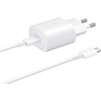Samsung Galaxy M52 Fast Charging 25W Type-C Çıkışlı Kablolu Beyaz Şarj Aleti