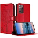 Samsung Galaxy Note 20 Ultra için JayModCase Kılıf, Kart Yuvalı Deri Çevirmeli Kılıf Koruyucu Kılıf, Stand Fonksiyonu, Manyetik Kapatma, Samsung Note 20 Ultra ile Uyumlu Cep Telefonu Kılıfı - Kırmızı