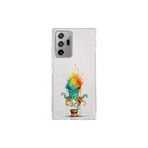 Samsung Galaxy Note 20 Ultra ile uyumlu Splash ahtapot tasarımlı şeffaf silikon kılıf