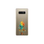 Samsung Galaxy Note 8 ile uyumlu Splash ahtapot Tasarımlı Slimfit şeffaf silikon kılıf